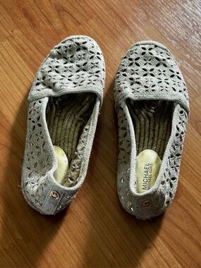 Michael Kors Darci Cutout Canvas Espadrilles